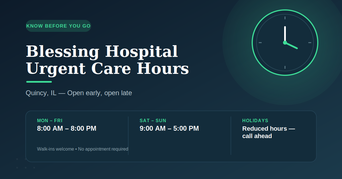 Blessing Hospital Urgent Care Hours