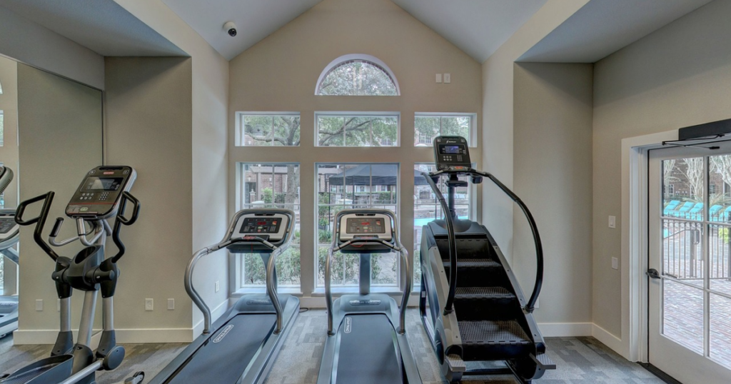 gym cardio equipment and fitness amenities